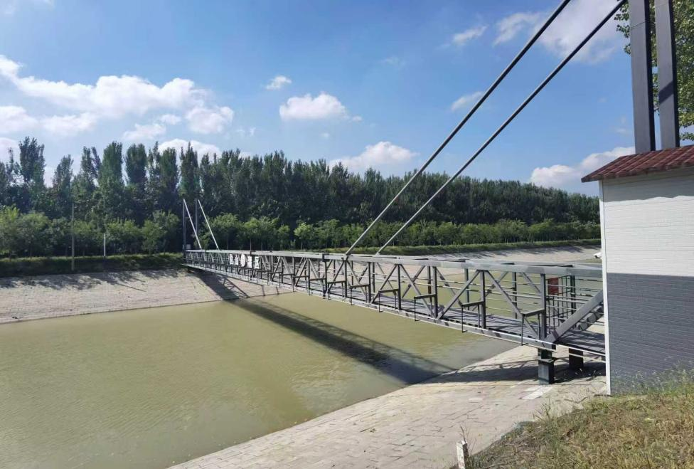 位山灌区周店三干站全自动轨道测流系统。聊城市位山灌区管理服务中心供图